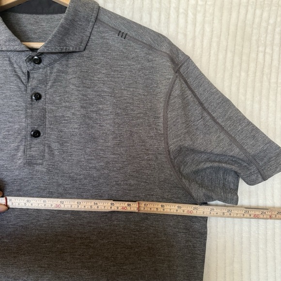 Lululemon Evolution Polo Shirt Mens Size Large Gray Button Performance Casual - Picture 4 of 8